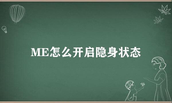 ME怎么开启隐身状态