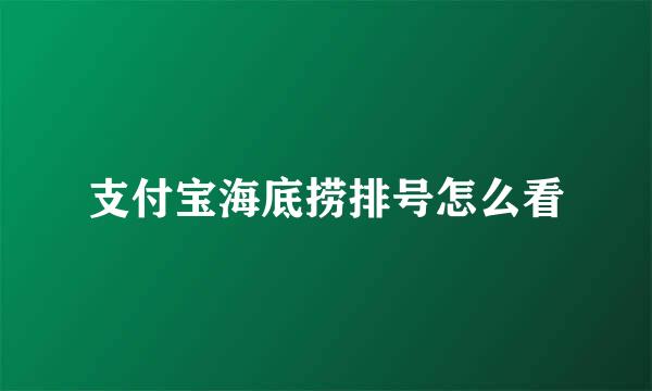 支付宝海底捞排号怎么看