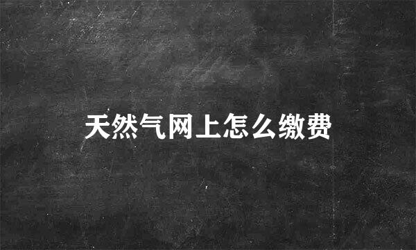 天然气网上怎么缴费