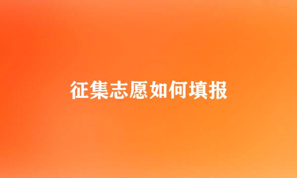 征集志愿如何填报