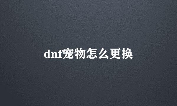 dnf宠物怎么更换