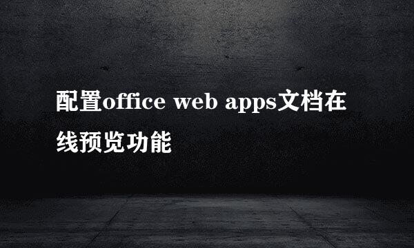 配置office web apps文档在线预览功能