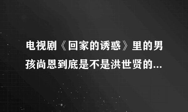 电视剧《回家的诱惑》里的男孩尚恩到底是不是洪世贤的亲生儿子