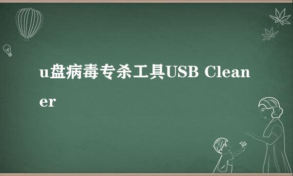 u盘病毒专杀工具USB Cleaner