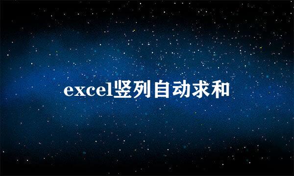 excel竖列自动求和