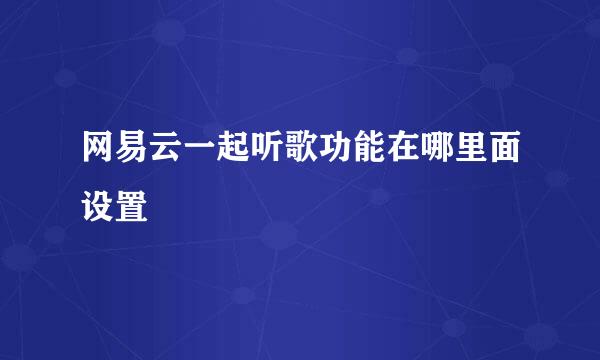 网易云一起听歌功能在哪里面设置