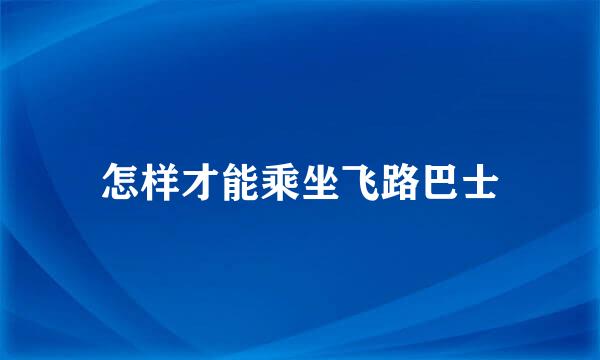 怎样才能乘坐飞路巴士