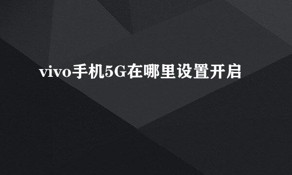 vivo手机5G在哪里设置开启