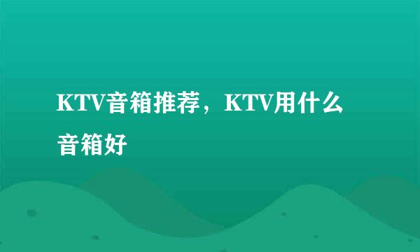 KTV音箱推荐，KTV用什么音箱好