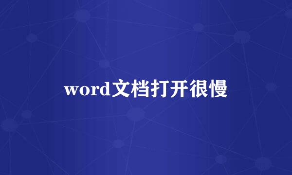 word文档打开很慢