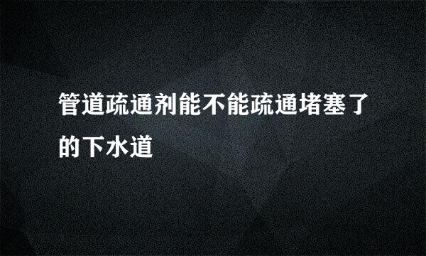 管道疏通剂能不能疏通堵塞了的下水道