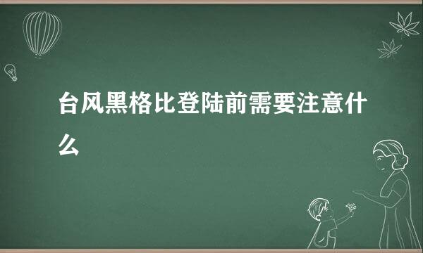 台风黑格比登陆前需要注意什么