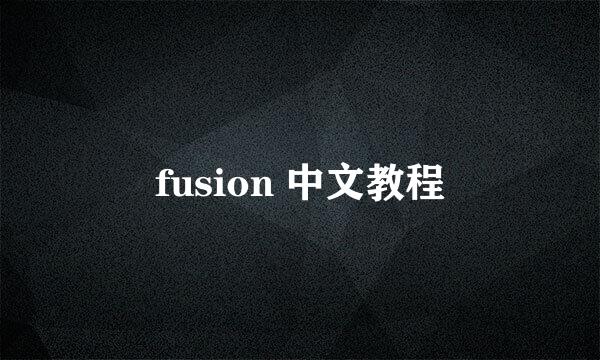 fusion 中文教程