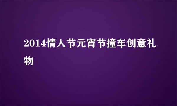 2014情人节元宵节撞车创意礼物