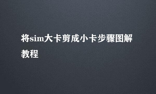 将sim大卡剪成小卡步骤图解教程