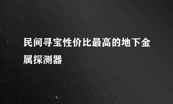 民间寻宝性价比最高的地下金属探测器