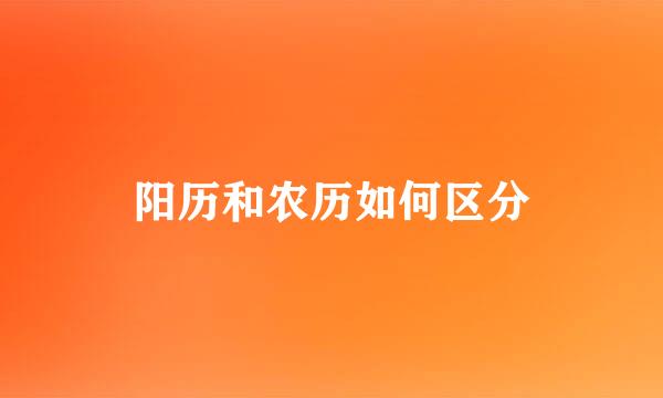 阳历和农历如何区分