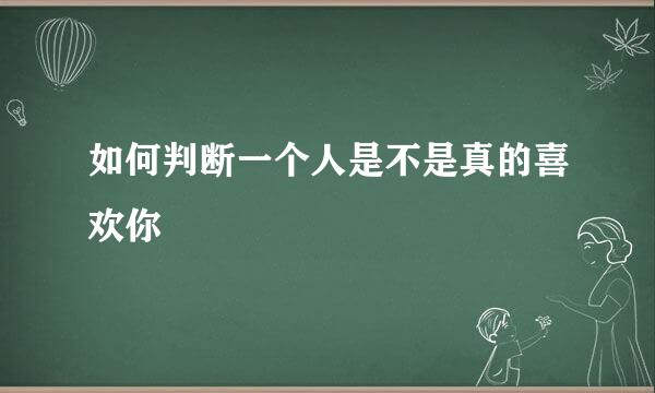 如何判断一个人是不是真的喜欢你