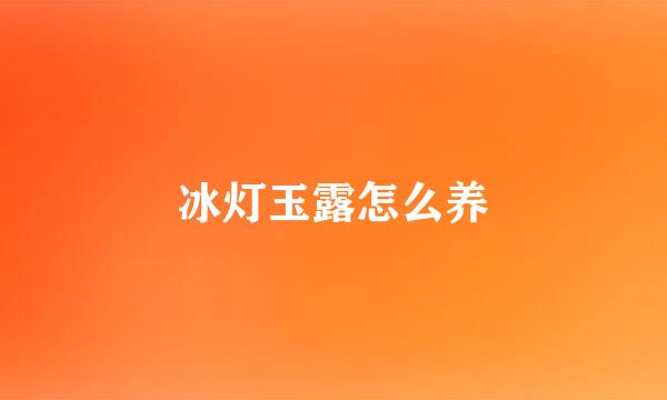 冰灯玉露怎么养