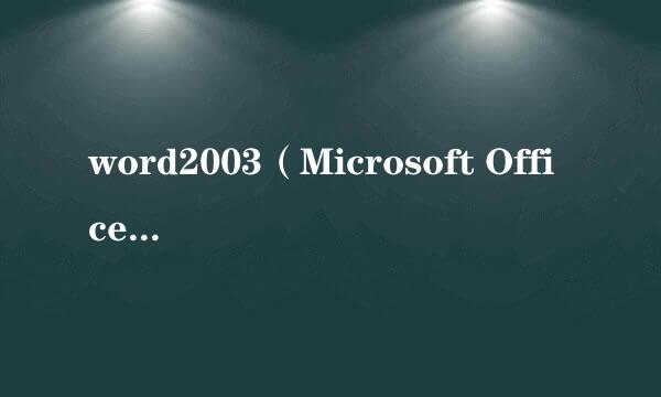 word2003（Microsoft Office 2003）下载