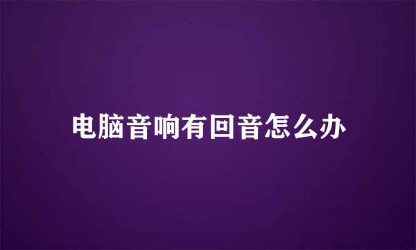 电脑音响有回音怎么办