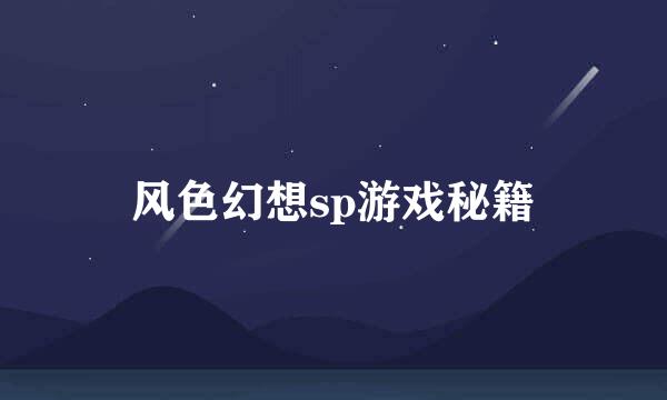 风色幻想sp游戏秘籍