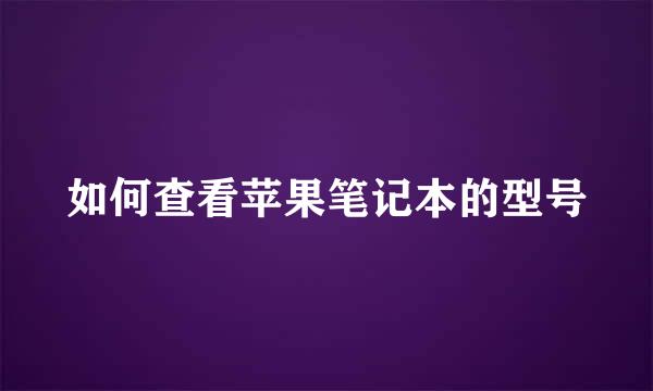 如何查看苹果笔记本的型号