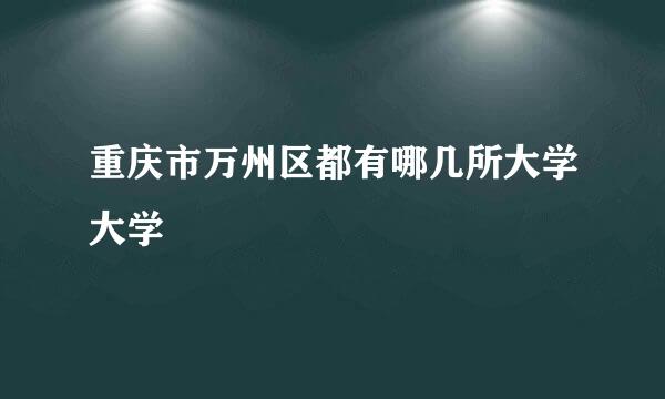 重庆市万州区都有哪几所大学大学