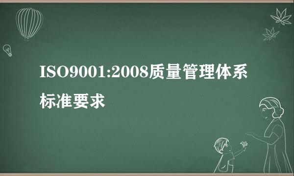 ISO9001:2008质量管理体系标准要求