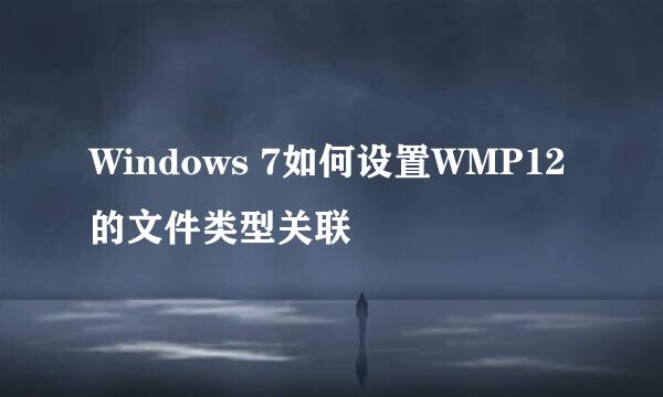 Windows 7如何设置WMP12的文件类型关联