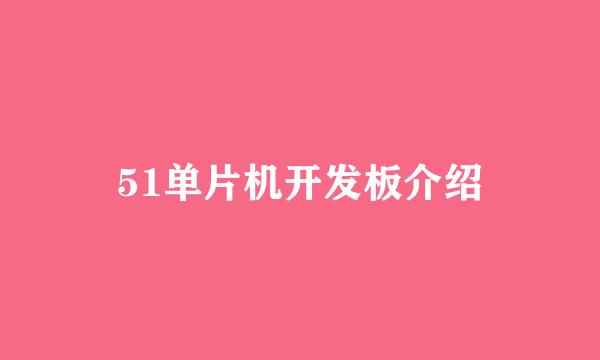 51单片机开发板介绍