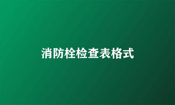 消防栓检查表格式