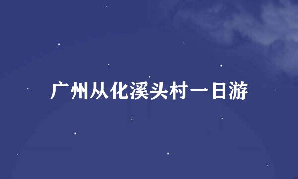 广州从化溪头村一日游