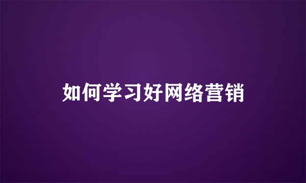 如何学习好网络营销