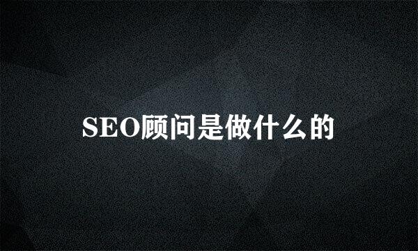 SEO顾问是做什么的