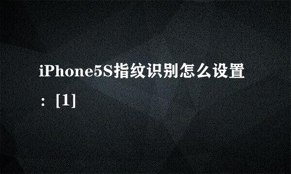 iPhone5S指纹识别怎么设置：[1]