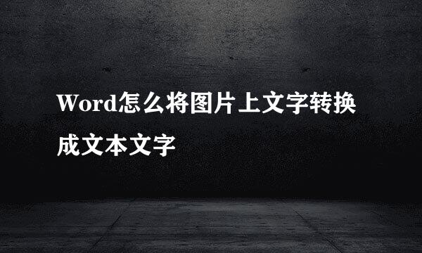 Word怎么将图片上文字转换成文本文字