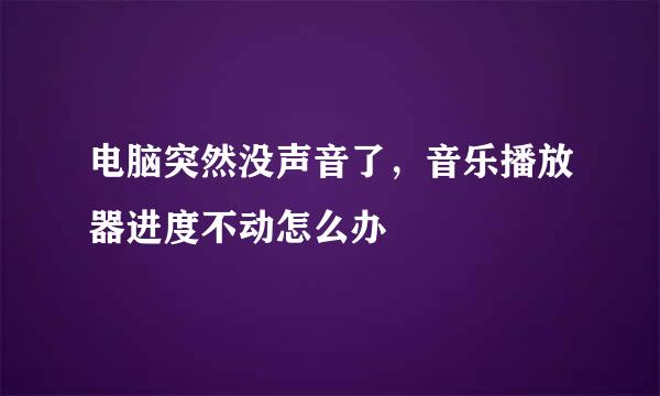 电脑突然没声音了，音乐播放器进度不动怎么办