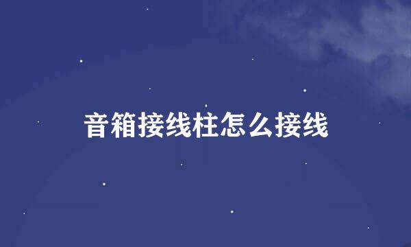 音箱接线柱怎么接线