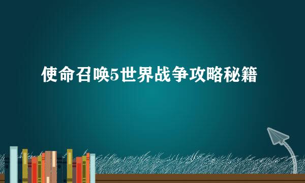 使命召唤5世界战争攻略秘籍