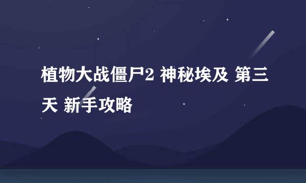 植物大战僵尸2 神秘埃及 第三天 新手攻略