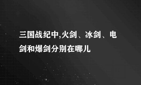 三国战纪中,火剑、冰剑、电剑和爆剑分别在哪儿