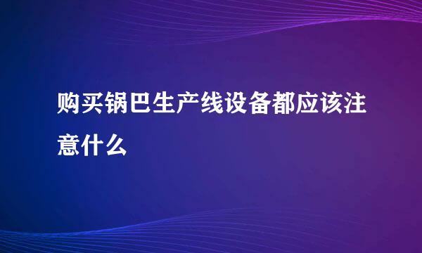 购买锅巴生产线设备都应该注意什么