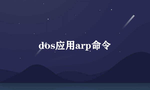 dos应用arp命令