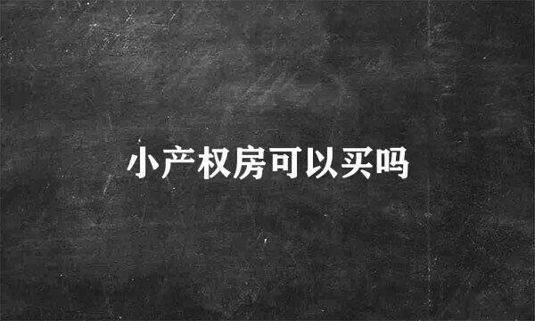 小产权房可以买吗