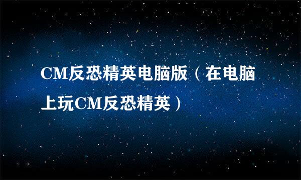 CM反恐精英电脑版（在电脑上玩CM反恐精英）