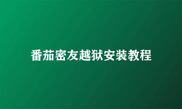 番茄密友越狱安装教程