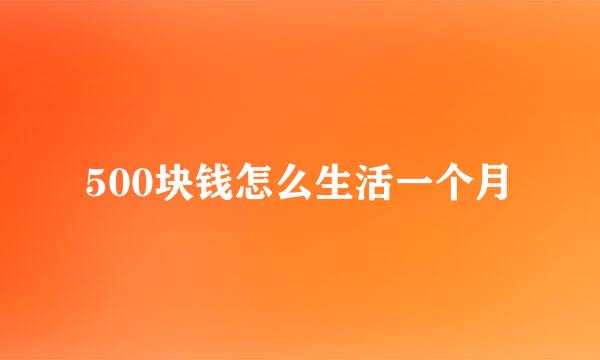 500块钱怎么生活一个月