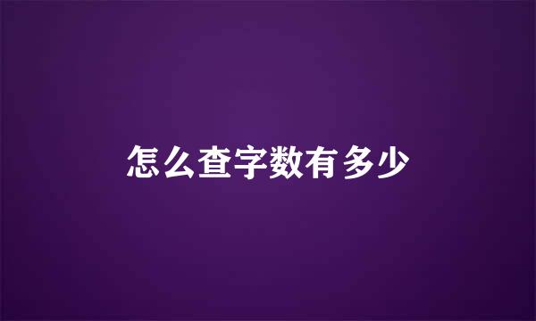 怎么查字数有多少