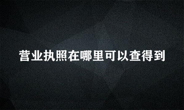 营业执照在哪里可以查得到